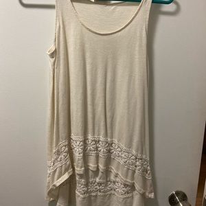 White Floral Tank Top